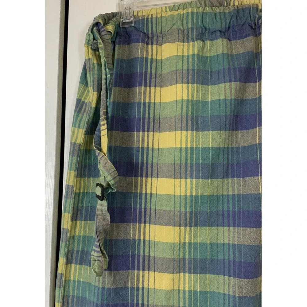 Vintage Laundry Bag 100% Cotton Green/Yellow Plaid 32